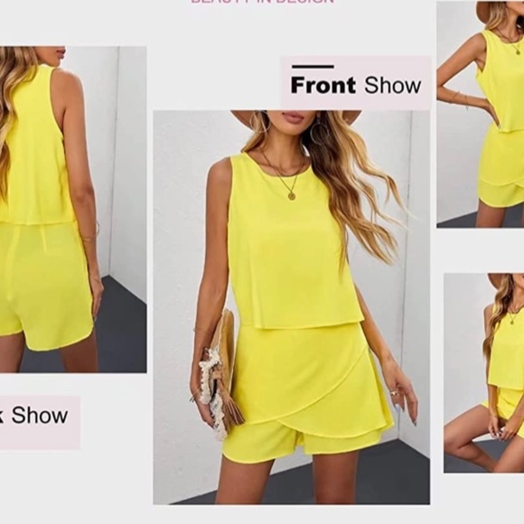 Flirty yellow romper shorts - Picture 2 of 3